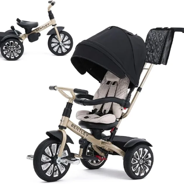 Bentley Mulliner Trike White Sand 6in1 Stroller Pram for kid